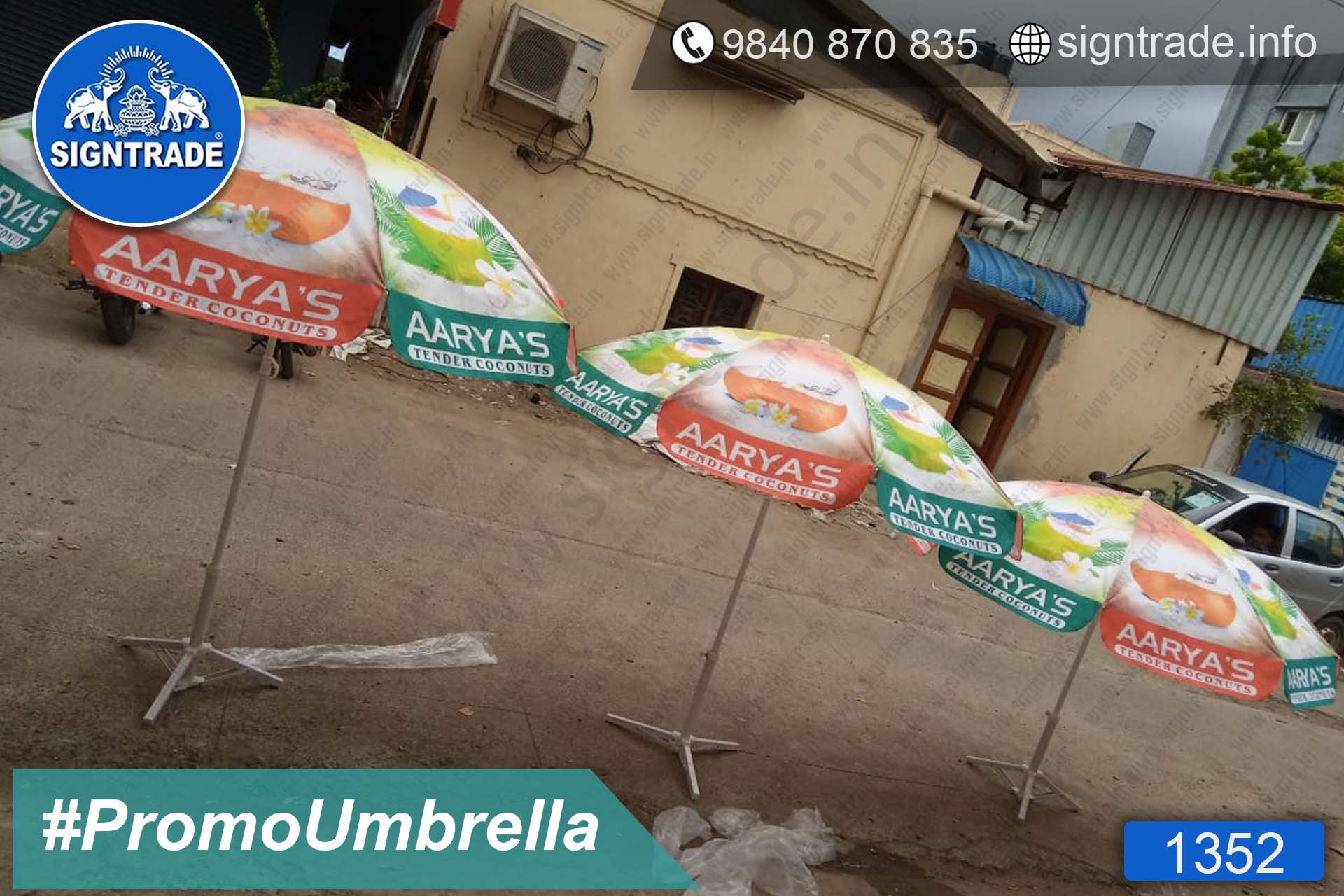 AARYA'S Tender Coconuts - Chennai - SIGNTRADE - Promotional Umbrella Manufactures in Chennai