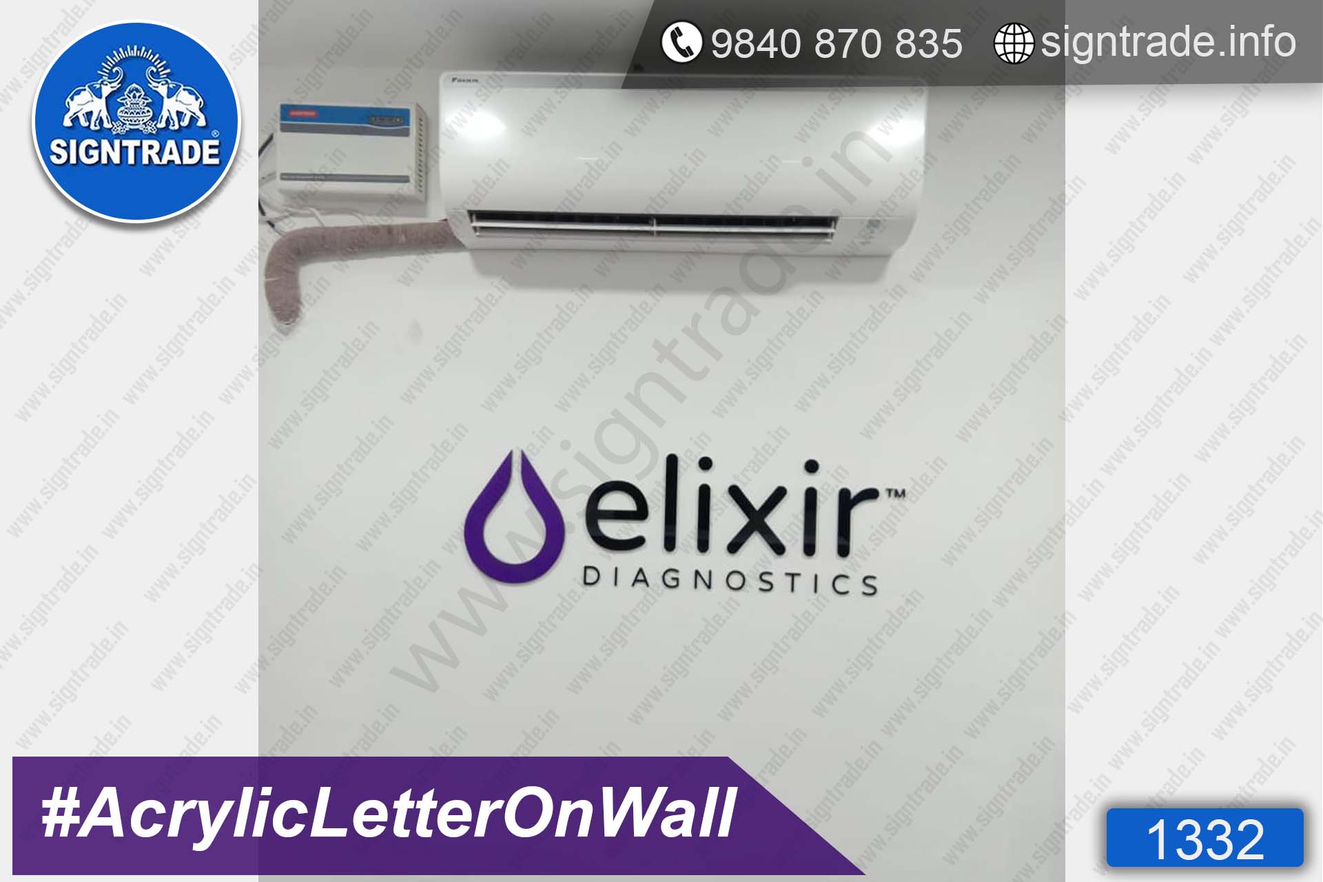 Elixir Diagnostic Centre - Anna Nagar - Chennai - SIGNTRADE - Acrylic Letter Pasted on Wall