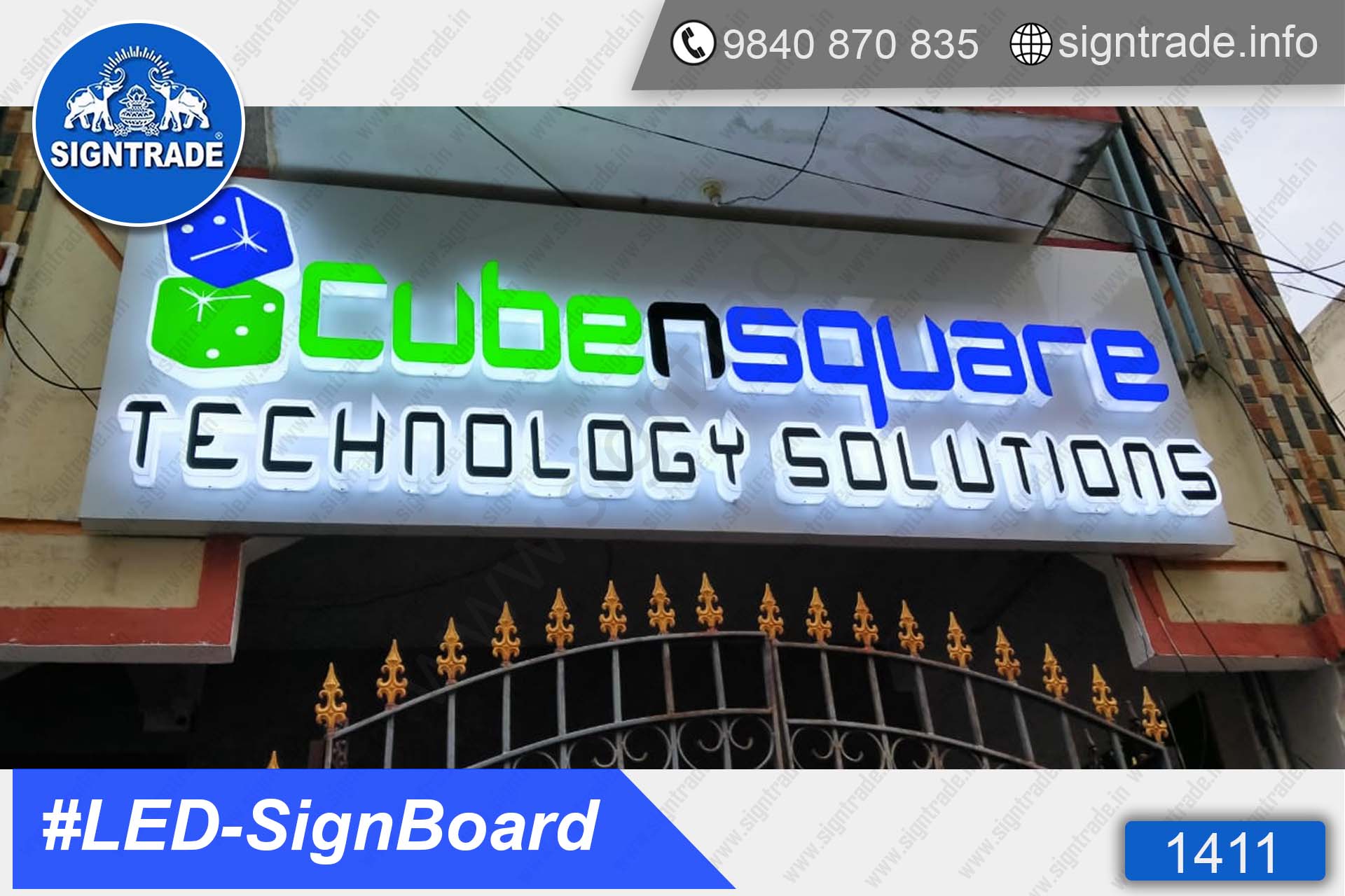 Cube n Square Technology Solutions - 1411, LED Sign Board, Sign Board, Acrylic Sign Board, Glow Sign Board, Custom Sign Board