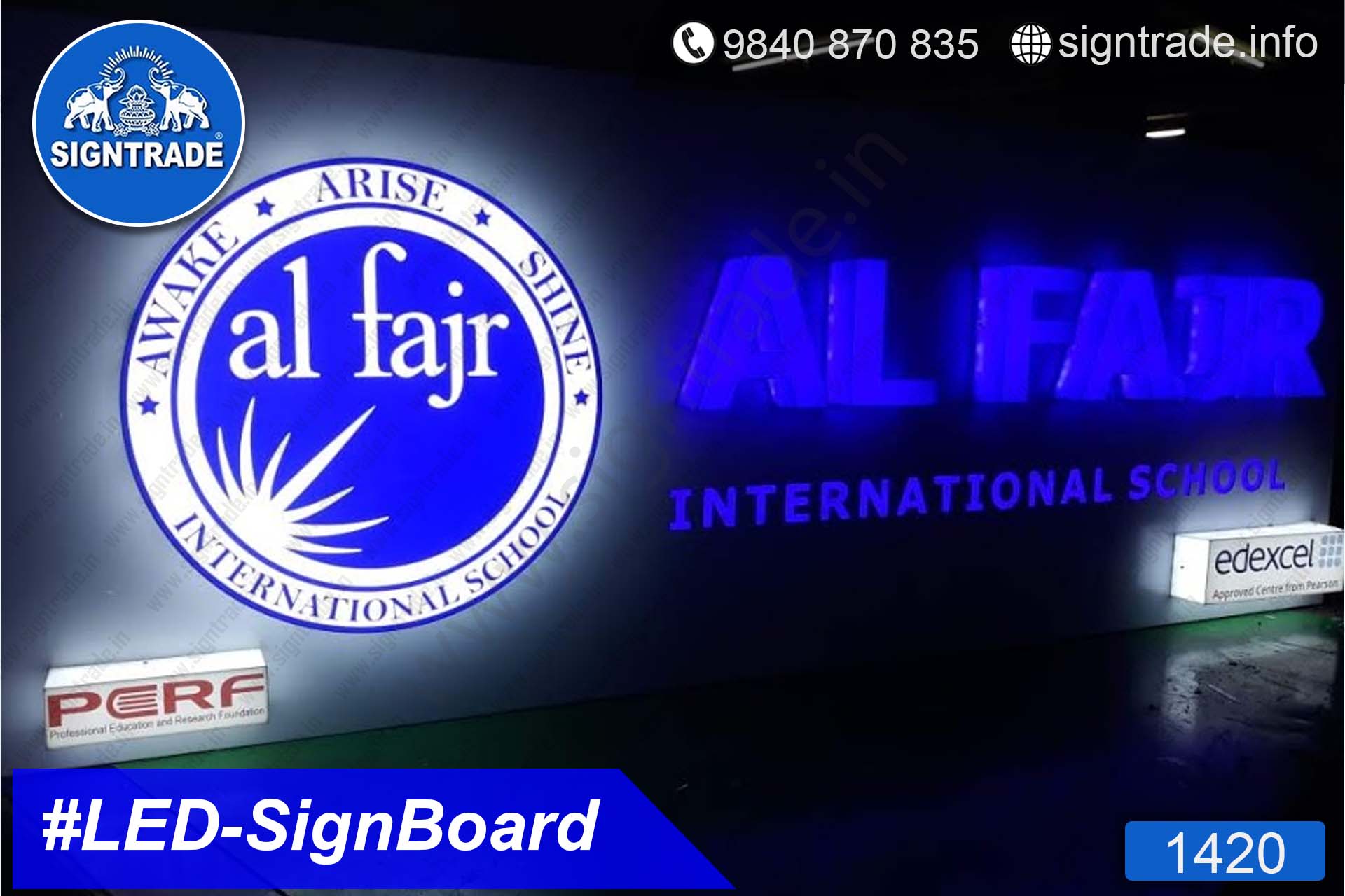 AL FAJR - International School - PGN Sports - 1419, LED Sign Board, Sign Board, Acrylic Sign Board, Glow Sign Board, Custom Sign Board