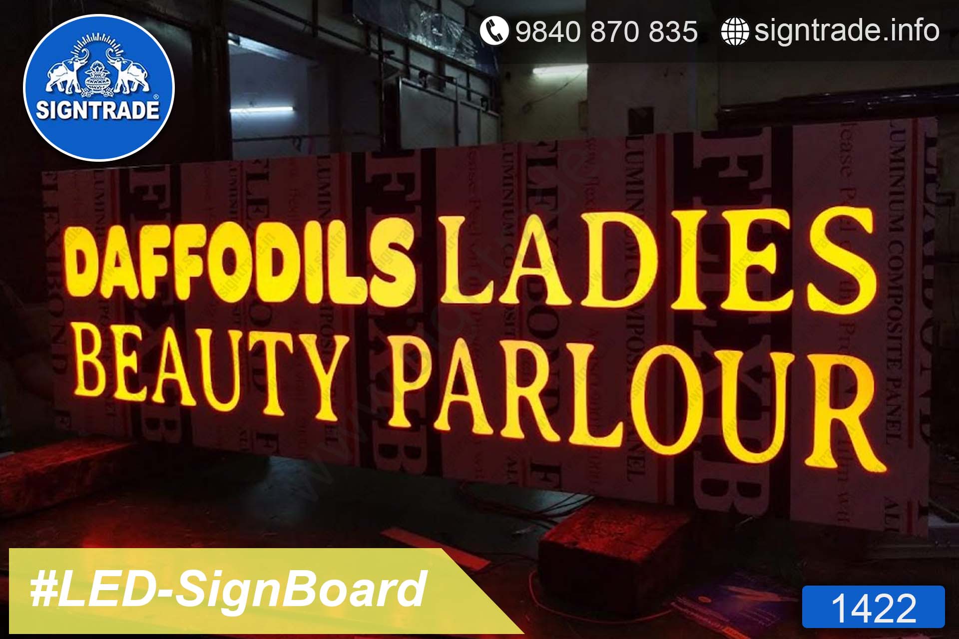 DAFFODILES LADIES BEAUTY PARLOUR - 1422, LED Sign Board, Sign Board, Acrylic Sign Board, Glow Sign Board, Custom Sign Board