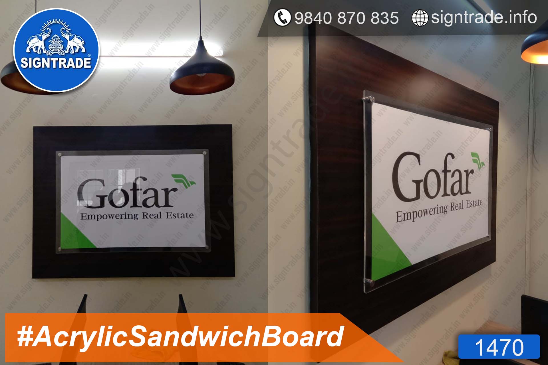 Gofar Empowering Real Estate - Acrylic Sandwich Board - SIGNTRADE - Acrylic Sandwich Board Manufacture in Chennai
