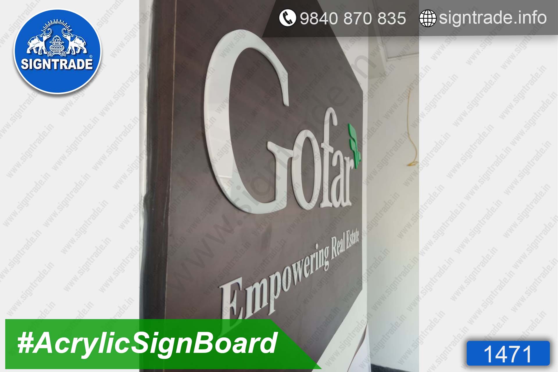 Gofar Empowering Real Estate - Acrylic Letter Sign Board - SIGNTRADE - Acrylic Letter Sign Board Manufacture in Chennai