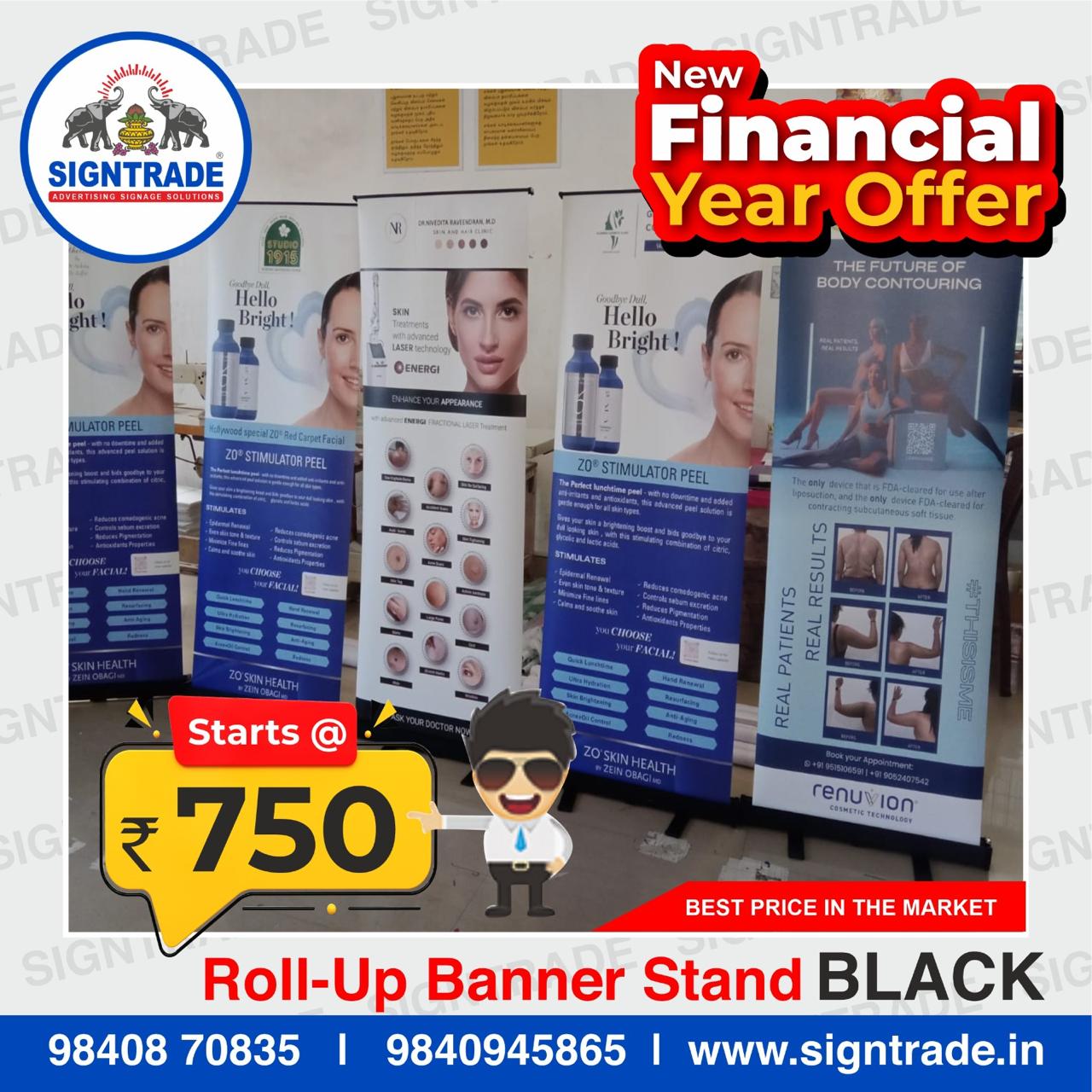 Rollup Banner Black Standee in Chennai