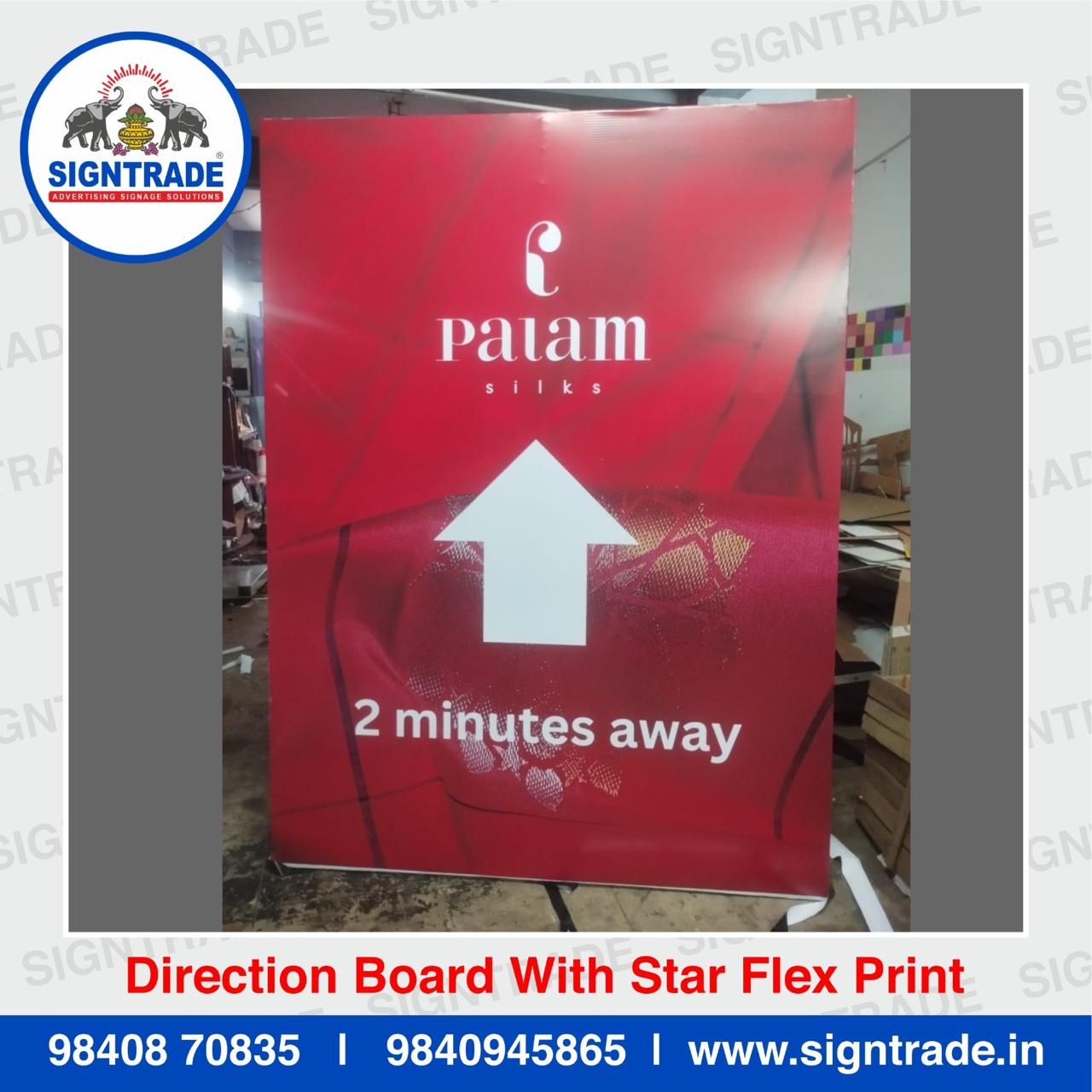Direction Board with Star Flex Print in Chennai