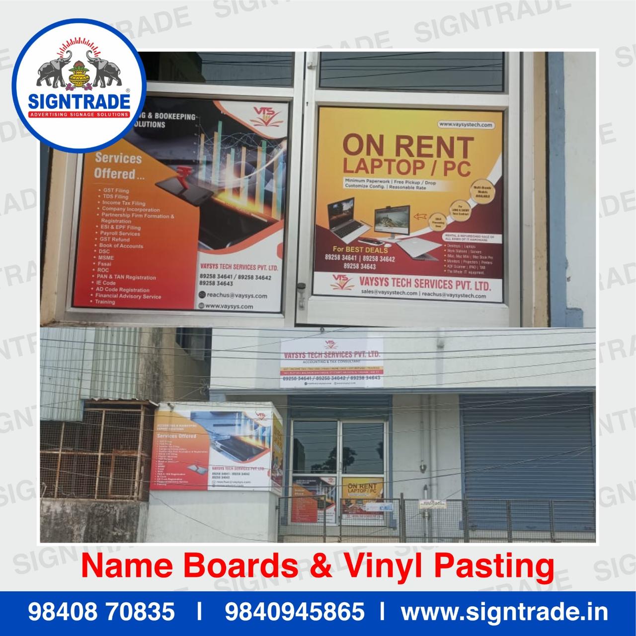 Name Board and Vinyl Pasting in Chennai