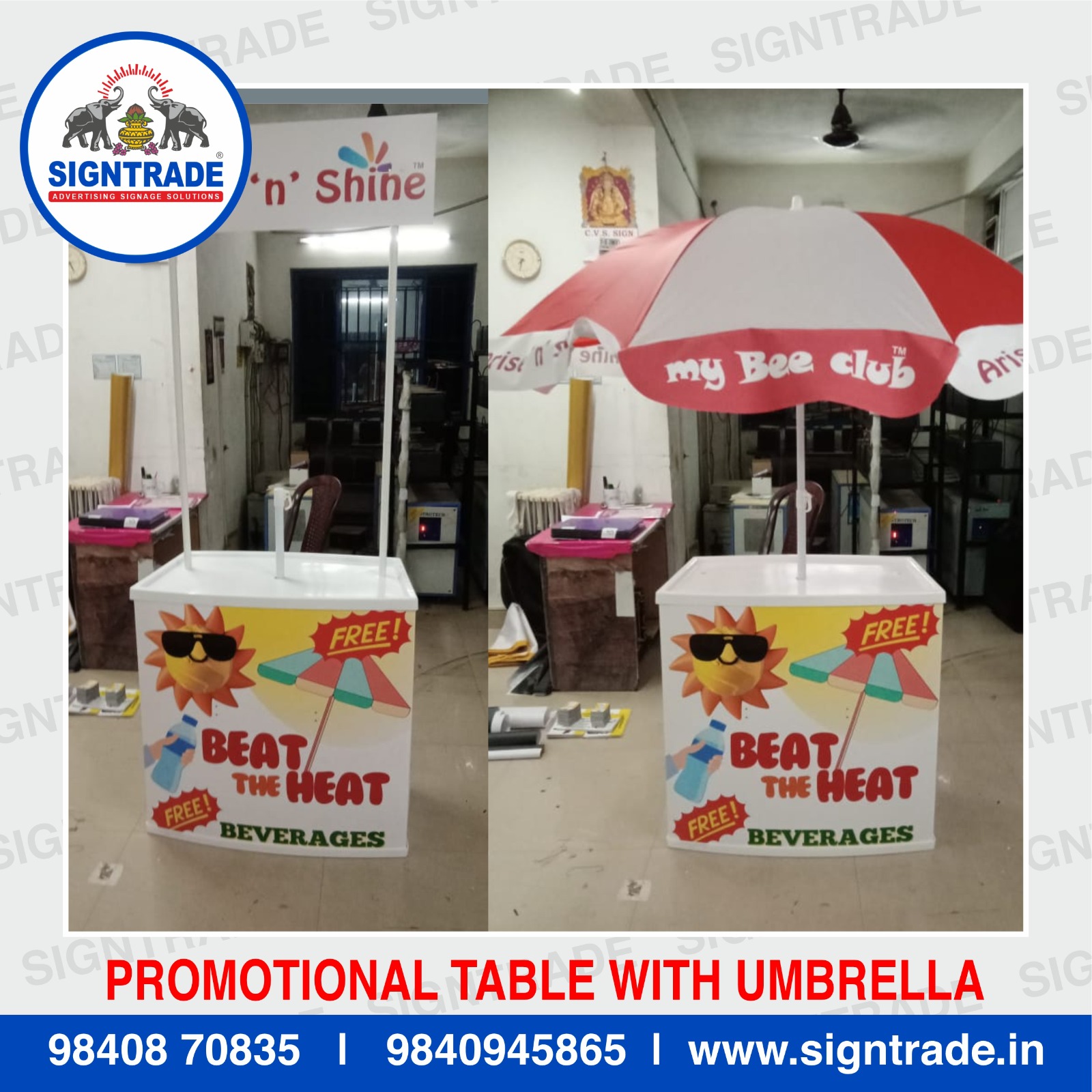 Promotional Table with Umbrella in Chennai
