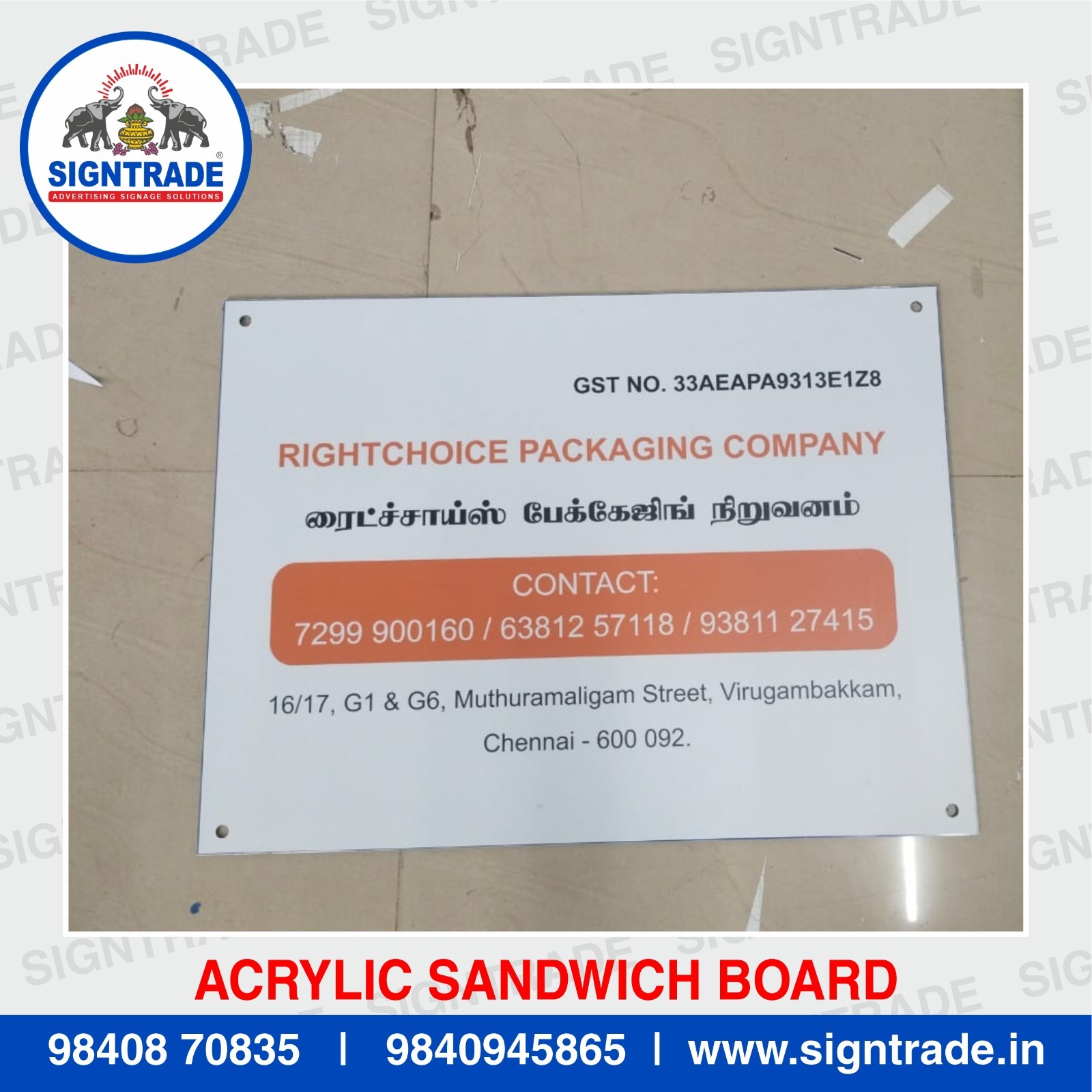 Acrylic Sandwich Board Manufacturers near me