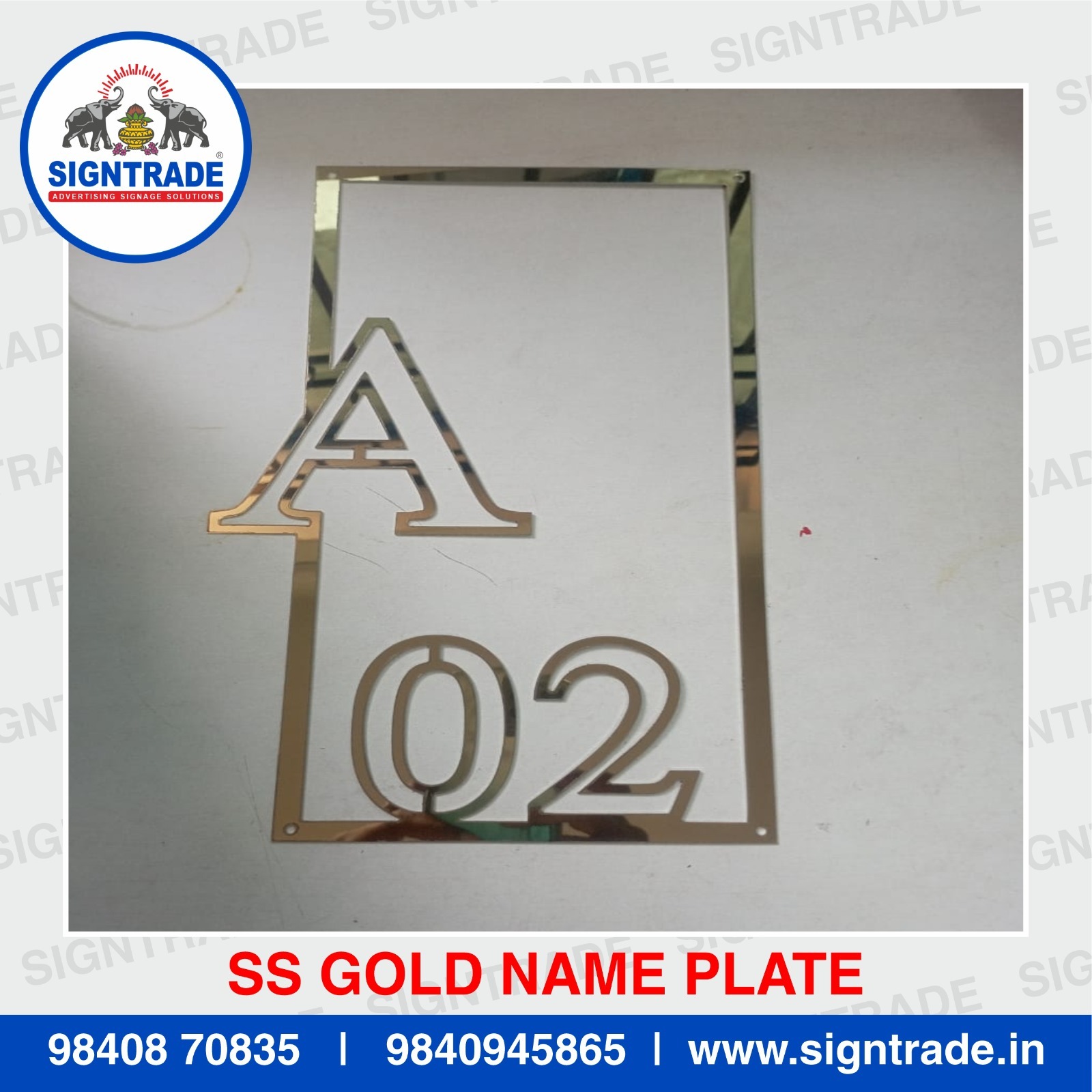 Gold Stainless Steel Name Plates in Chennai