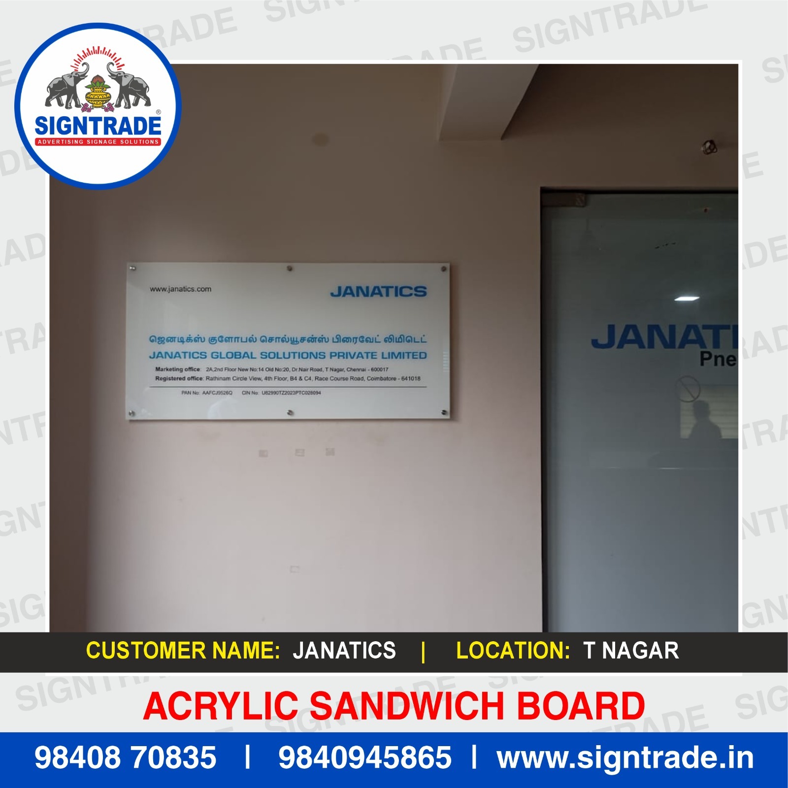 Acrylic Sandwich board in Guindy, Chennai