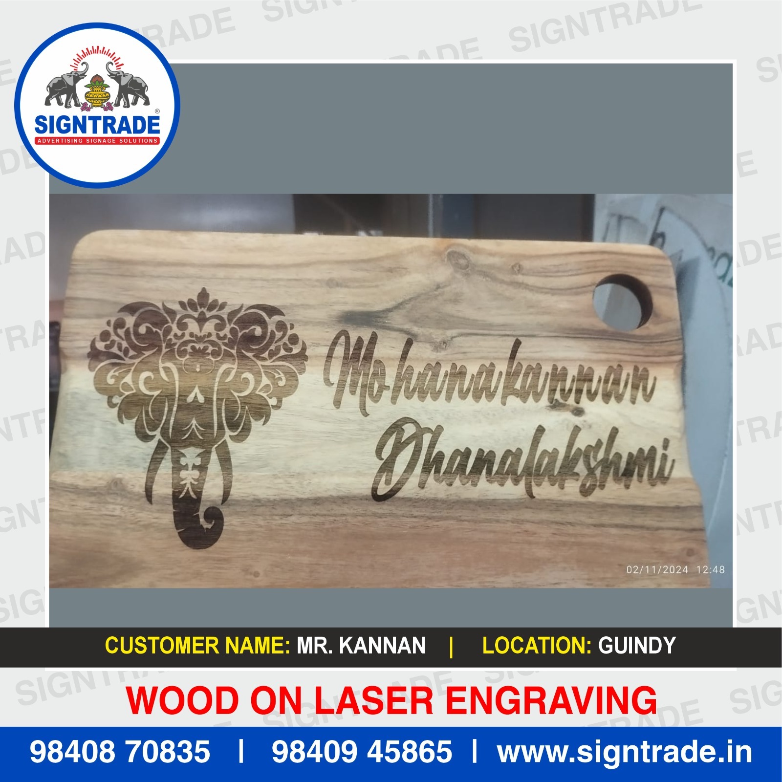 Wood on Laser Engraving Services in Chennai